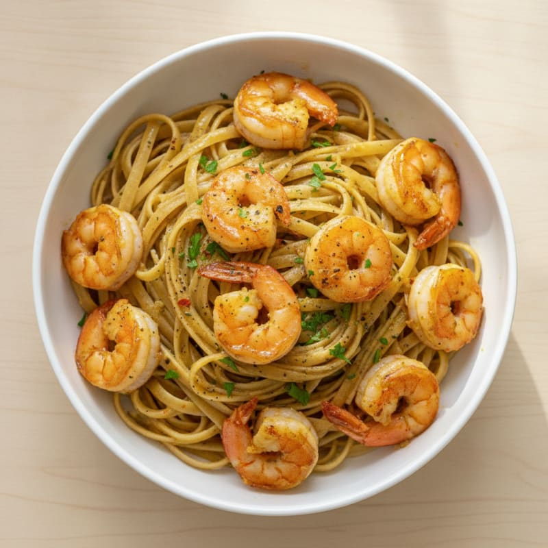 Garlic Butter Shrimp Scampi with Linguine