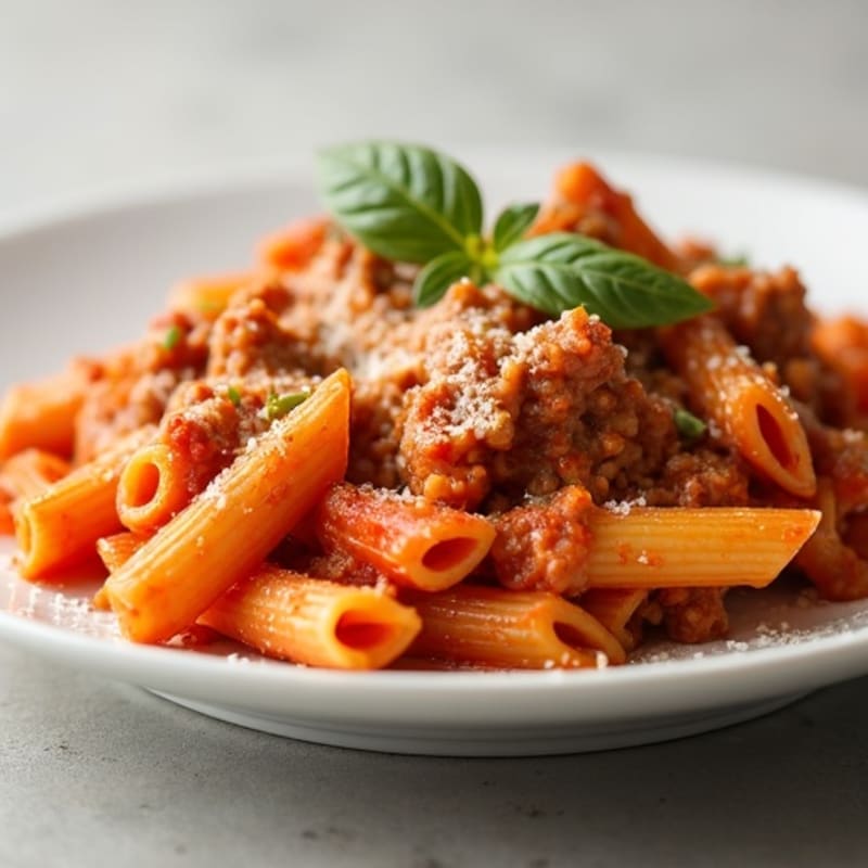 Creamy Baked Ziti with Lean Ground Beef