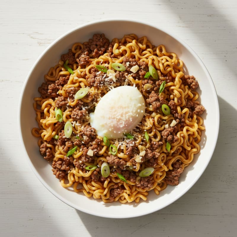 Soy-Glazed Beef and Egg Noodles