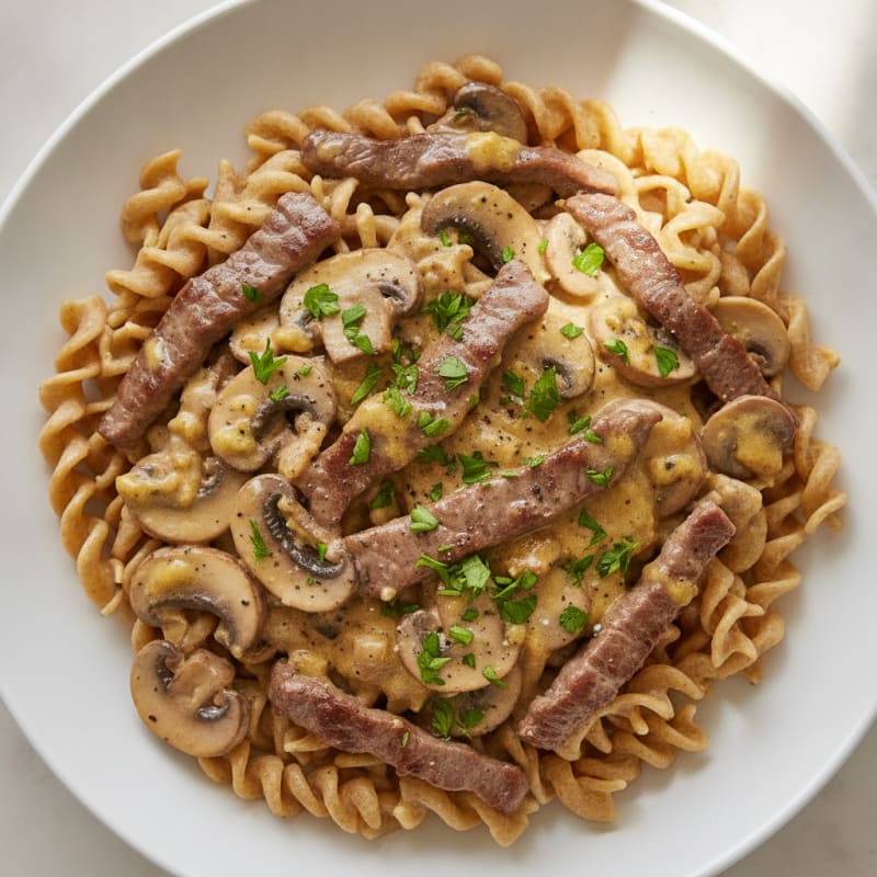 Classic Beef Stroganoff with Egg Noodles