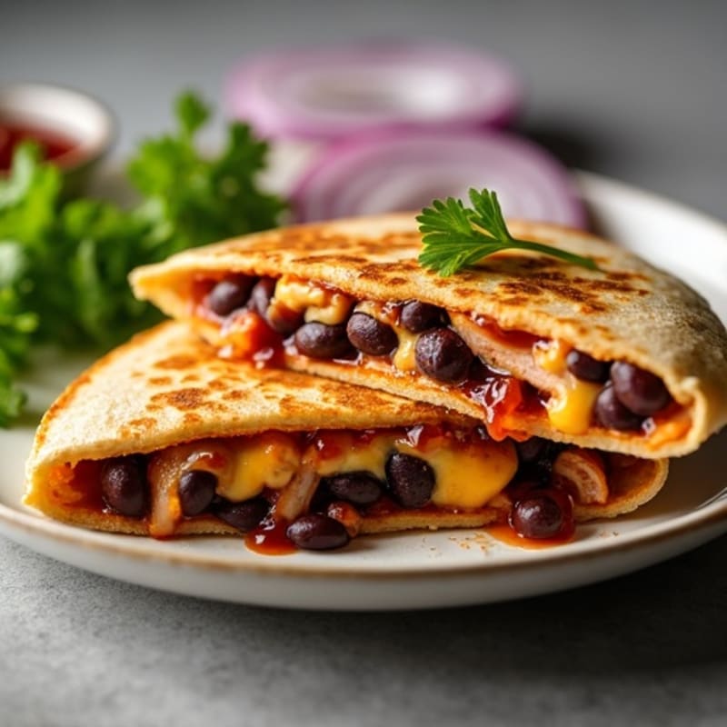 Crispy BBQ Chicken and Black Bean Quesadilla