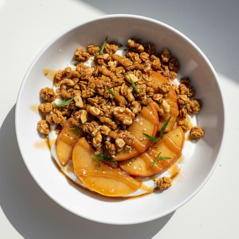 Golden Caramelized Apple Crumble Delight