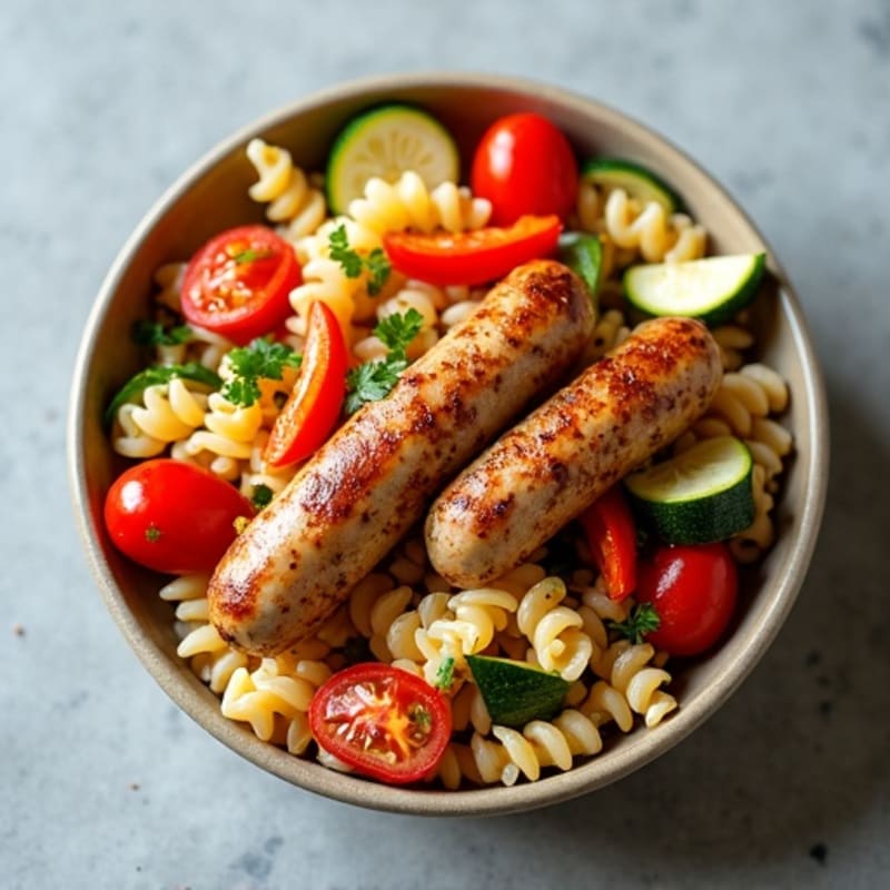 Hearty Chicken Sausage and Roasted Veggie Pasta