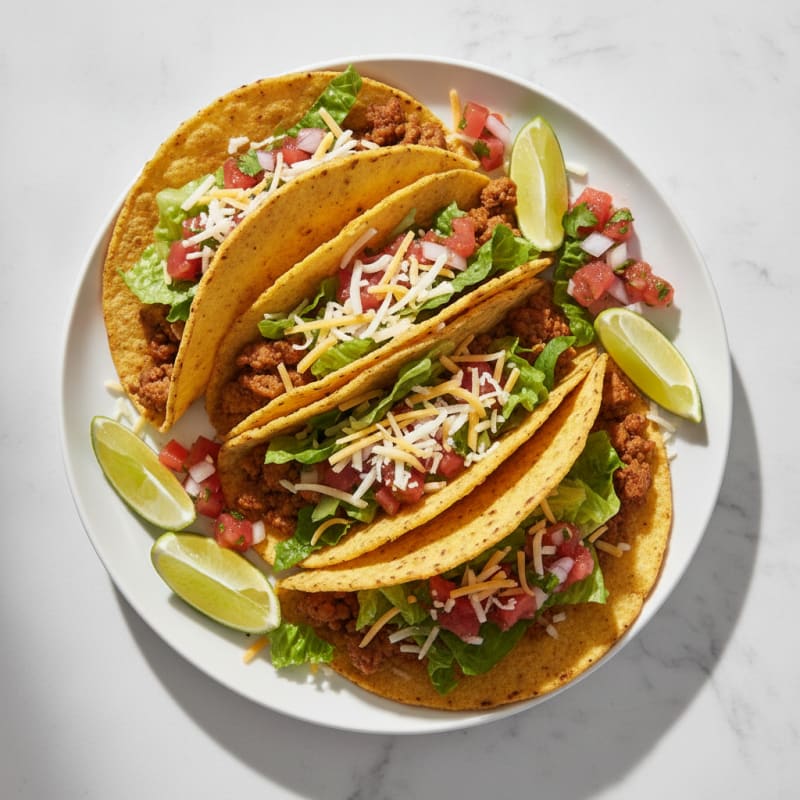 Crispy Ground Turkey Tacos with Fat-Free Cheese