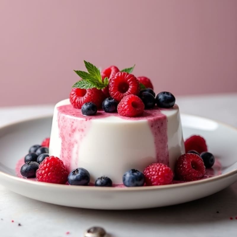 Greek Yogurt Protein Pudding with Mixed Berries