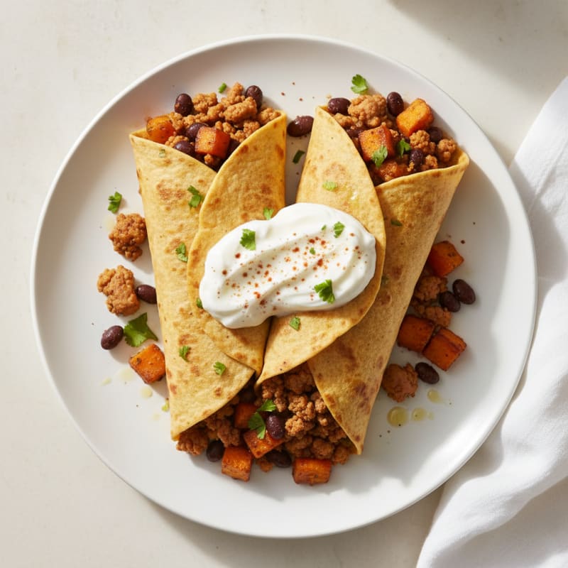 Sweet Potato and Black Bean Tortillas