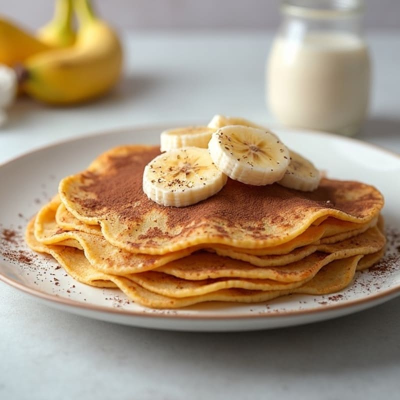 Fluffy Banana Chocolate Protein Crepes
