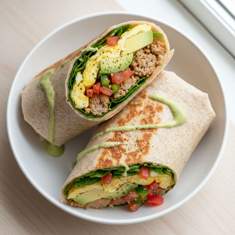 Hearty Sausage and Egg Breakfast Burrito