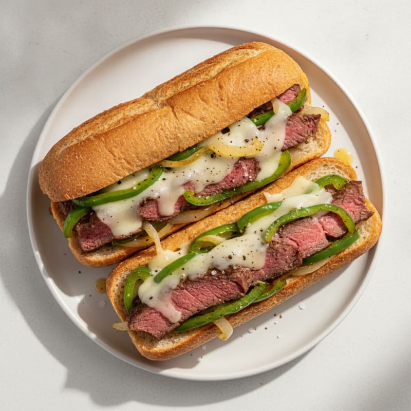 Classic Philly Cheesesteak Sandwich
