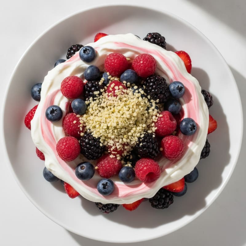 Greek Yogurt Protein Parfait with Mixed Berries