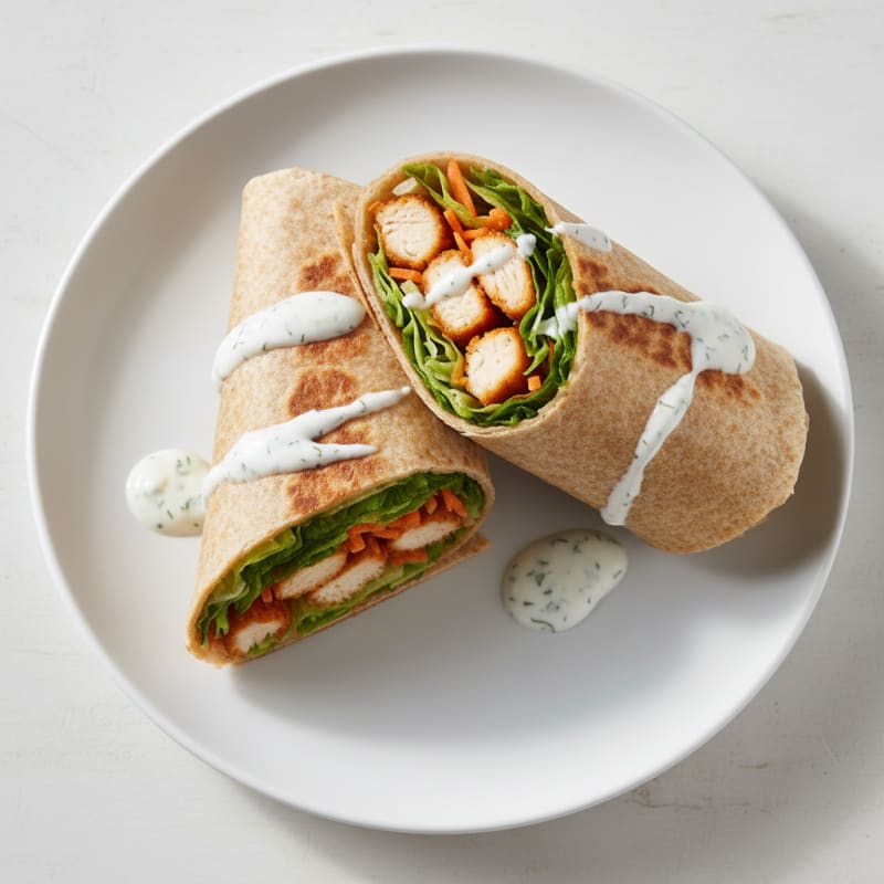 Crispy Buffalo Ranch Chicken Wraps