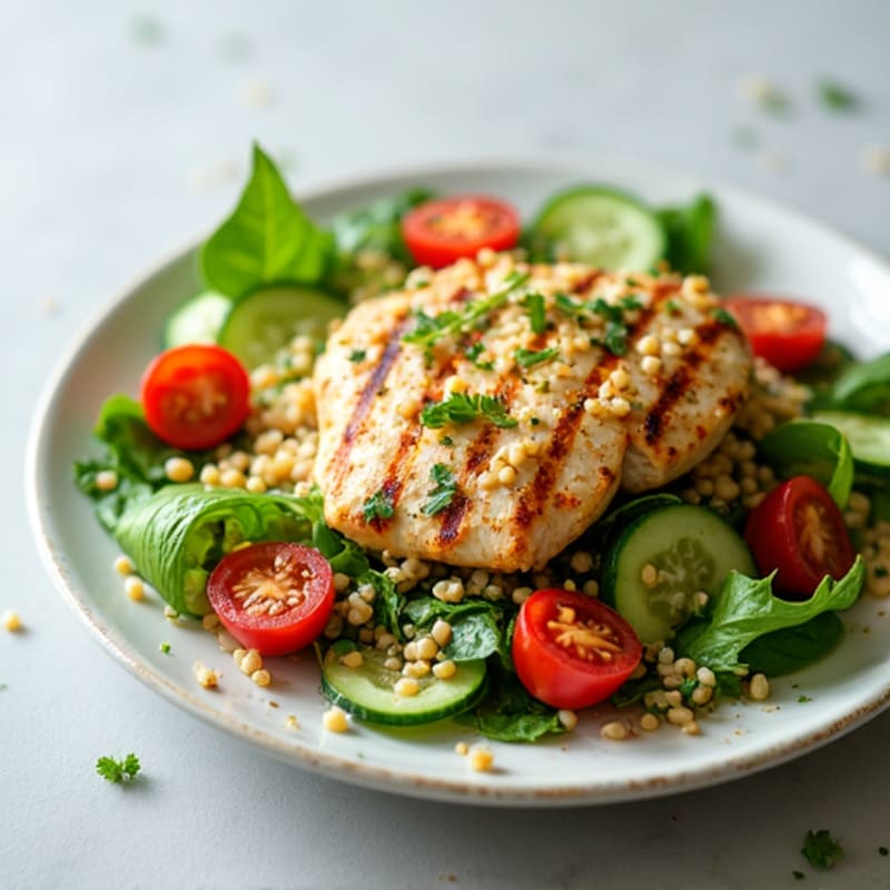 Grilled Chicken and Quinoa Salad with Fresh Greens