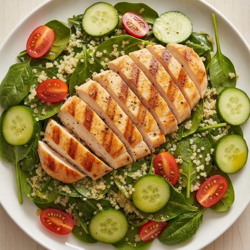 Grilled Chicken and Quinoa Salad with Lemon Vinaigrette