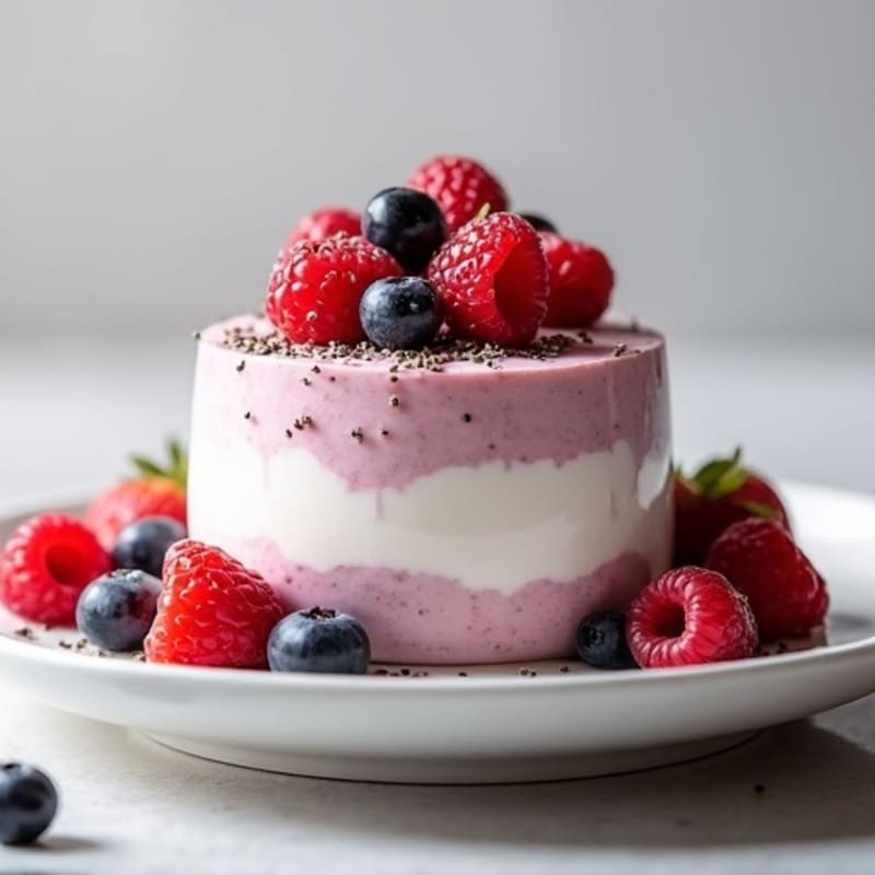 Silky Greek Yogurt Protein Mousse with Mixed Berries