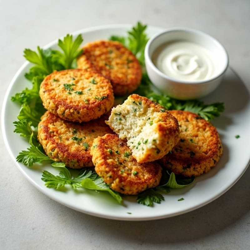 Crispy Baked Falafel with Lemon-Garlic Tahini