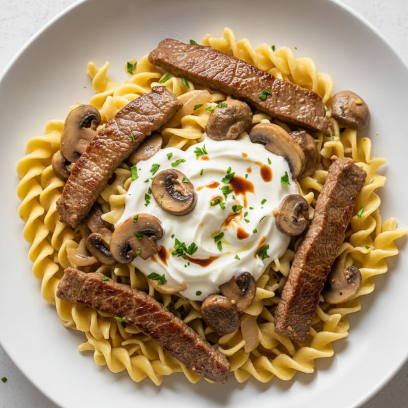 Classic Beef Stroganoff with Egg Noodles