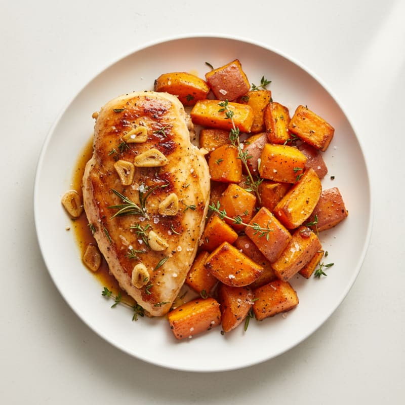 Garlic Herb Roasted Chicken with Root Vegetables
