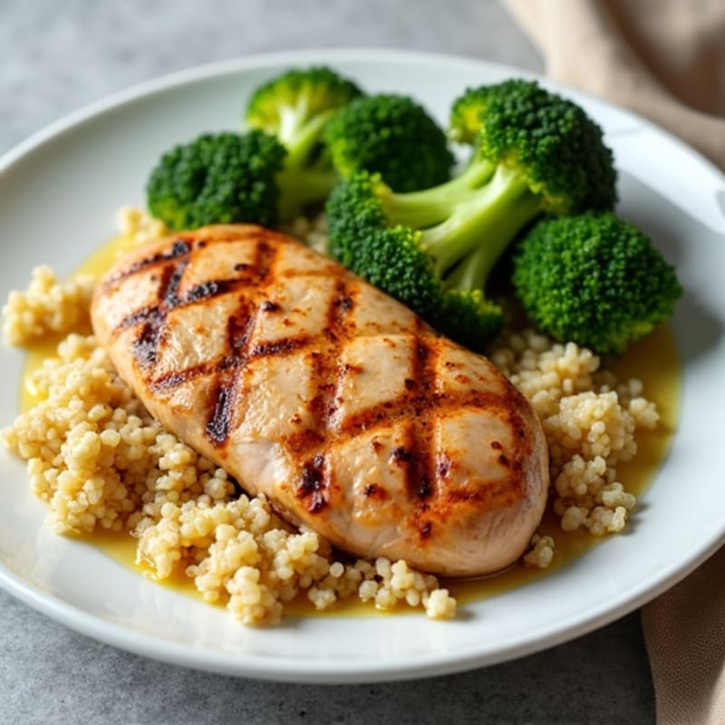 Grilled Turkey Breast with Quinoa and Roasted Broccoli