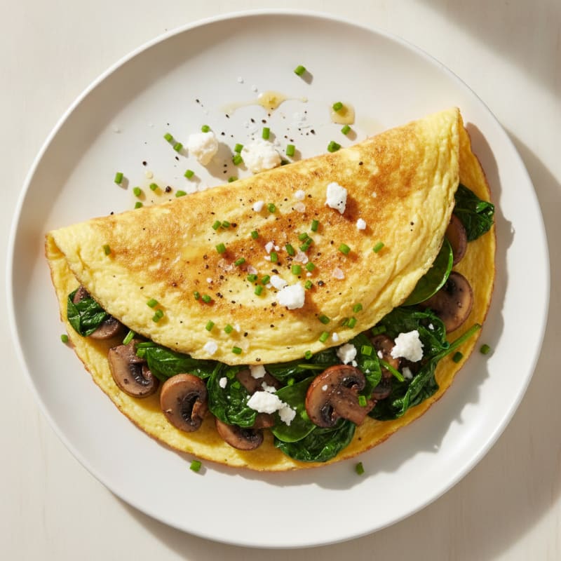 Spinach Mushroom Herb Omelette
