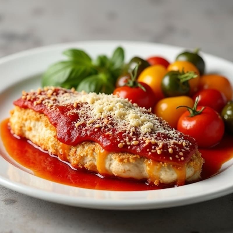 Crispy Baked Chicken Parmesan with Roasted Vegetables