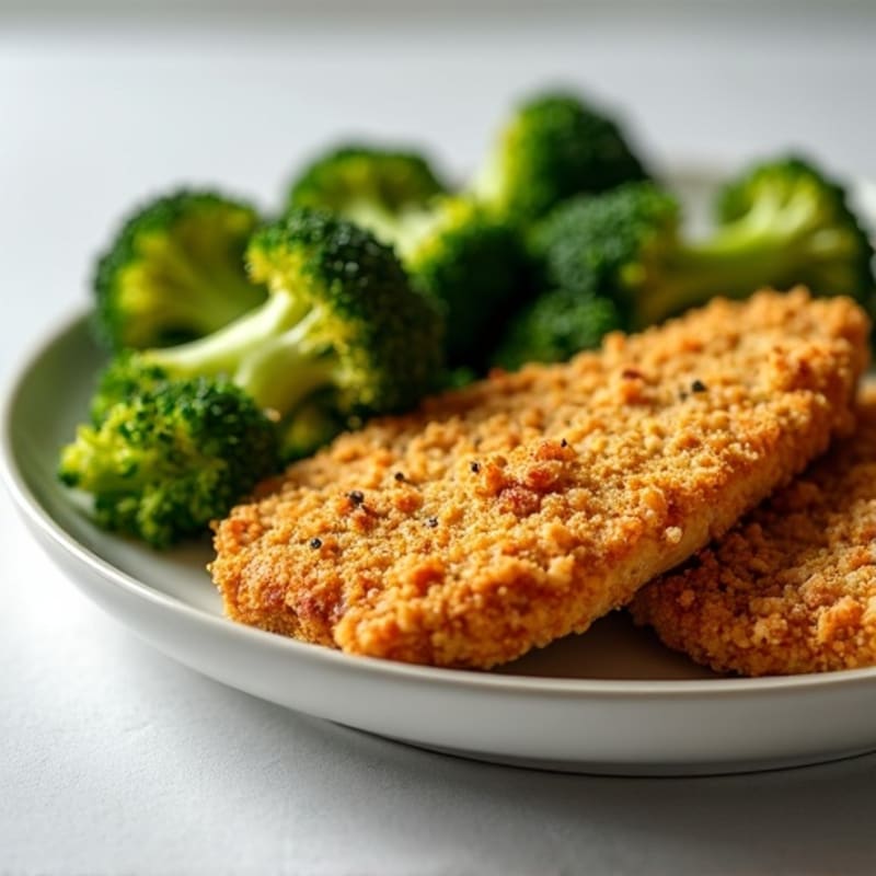 Crispy Baked Chicken Tenders with Roasted Broccoli