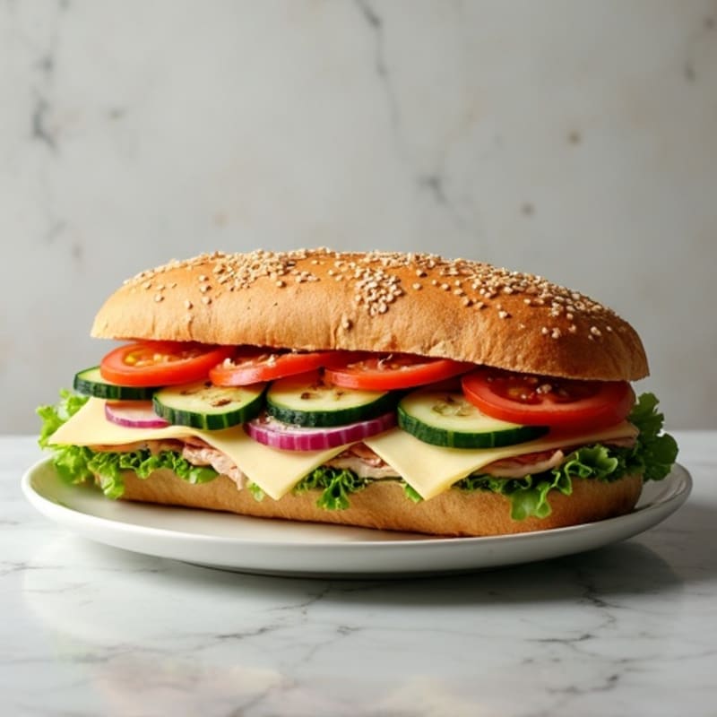 Lean Turkey Italian Sub with Fresh Mediterranean Vegetables