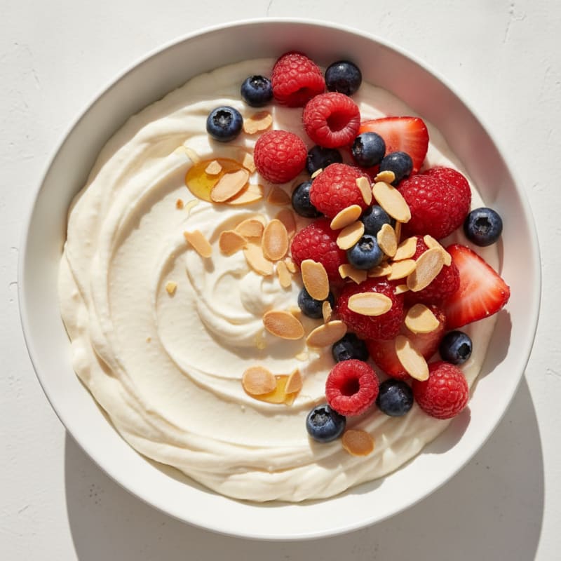 Silky Greek Yogurt Protein Pudding with Berries