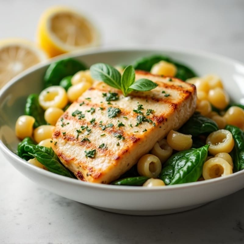 Creamy Lemon Herb Chicken Pasta with Fresh Spinach
