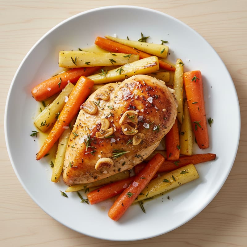 Garlic Herb Roasted Chicken with Root Vegetables