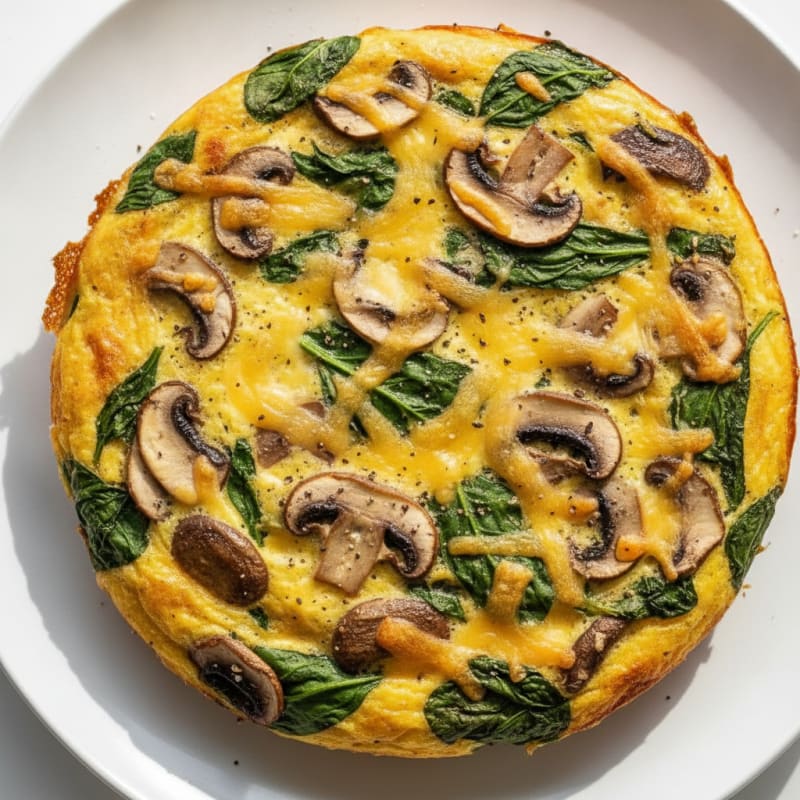 Mushroom and Swiss Egg Bake