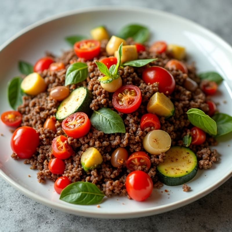 Lean Ground Beef and Mixed Vegetable Skillet