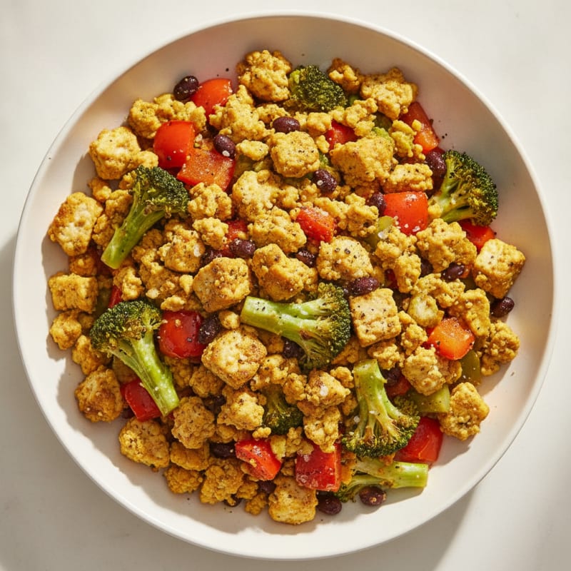 Hearty Tofu Scramble with Roasted Vegetables