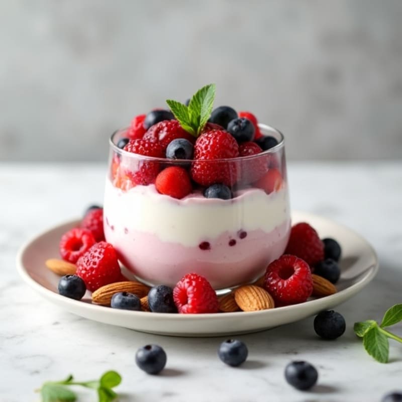 Greek Yogurt Protein Parfait with Mixed Berries