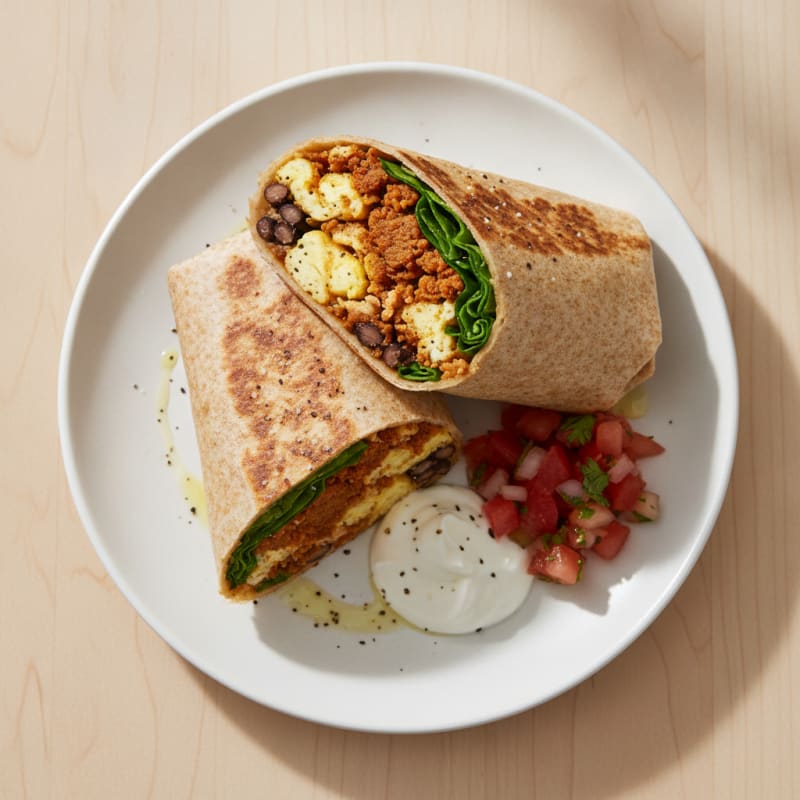 Hearty Breakfast Burrito with Chorizo and Eggs