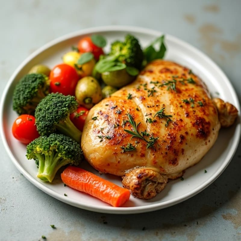 Lemon Herb Roasted Chicken with Crispy Roasted Vegetables
