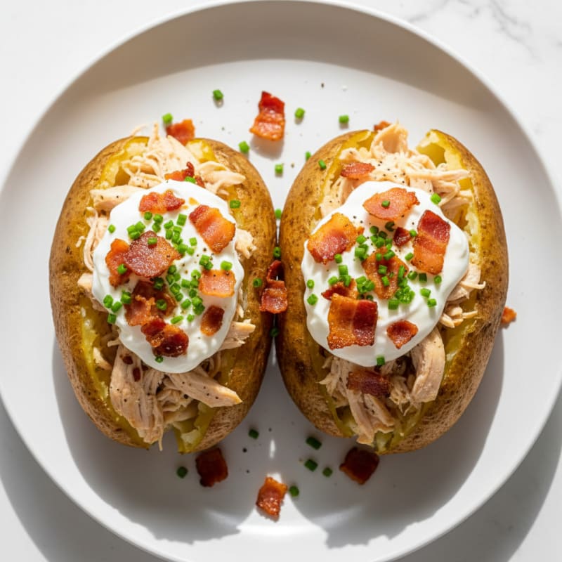Creamy Loaded Baked Potatoes with Crispy Bacon
