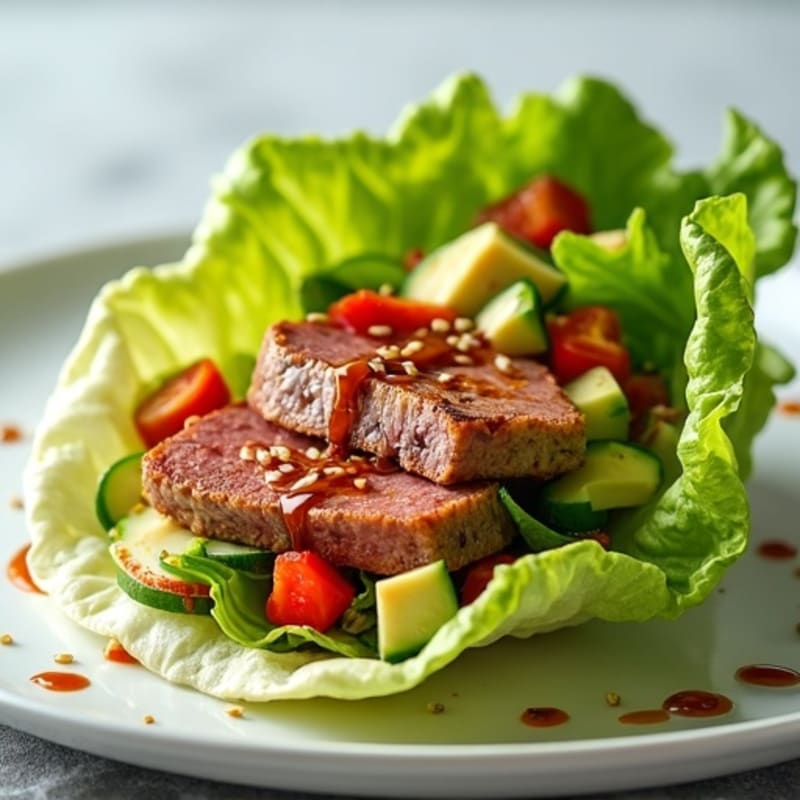 Spicy Seared Tuna Lettuce Wrap