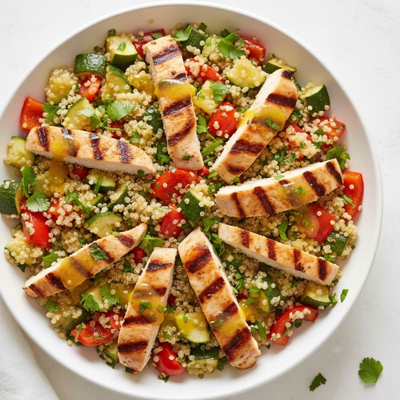 Grilled Chicken and Quinoa Salad with Roasted Vegetables