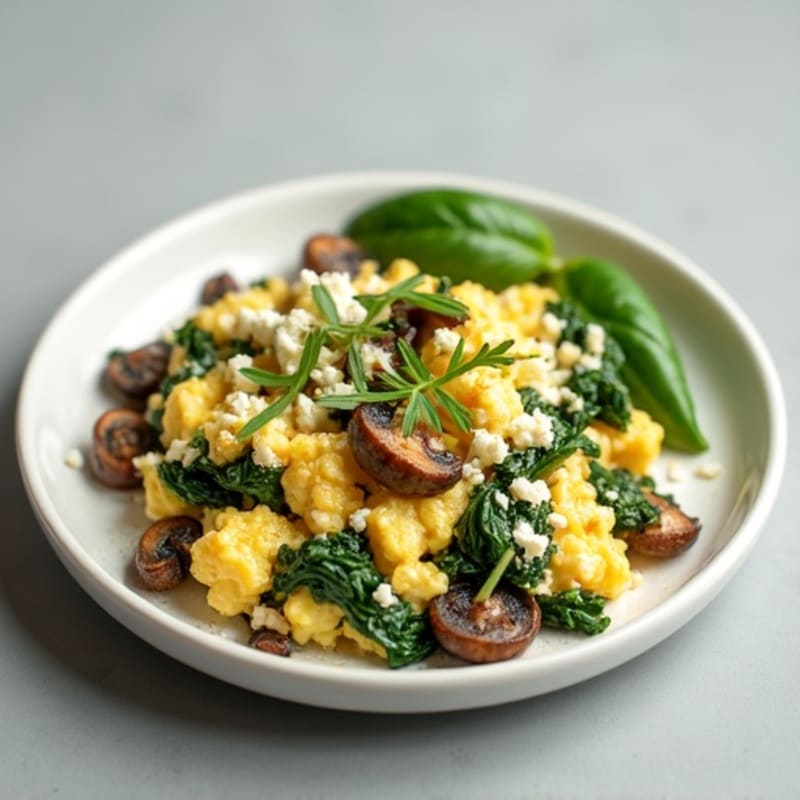 Protein-Packed Spinach and Feta Egg White Scramble