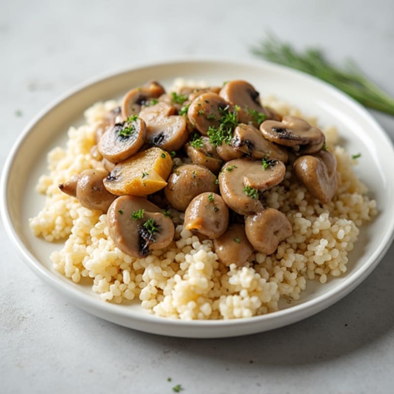 Creamy Mushroom Beef Stroganoff with Cauliflower Rice