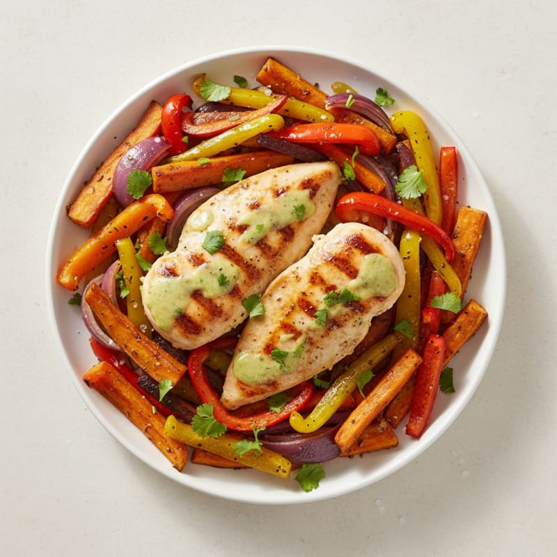 Cilantro-Lime Chicken with Roasted Vegetables