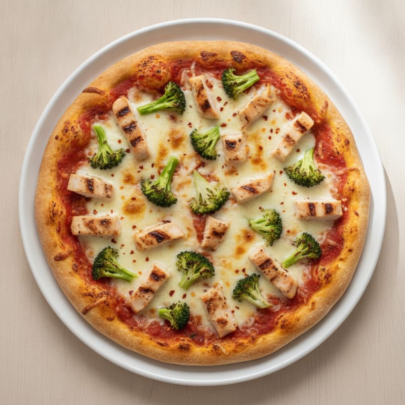 Grilled Chicken Broccoli Pizza