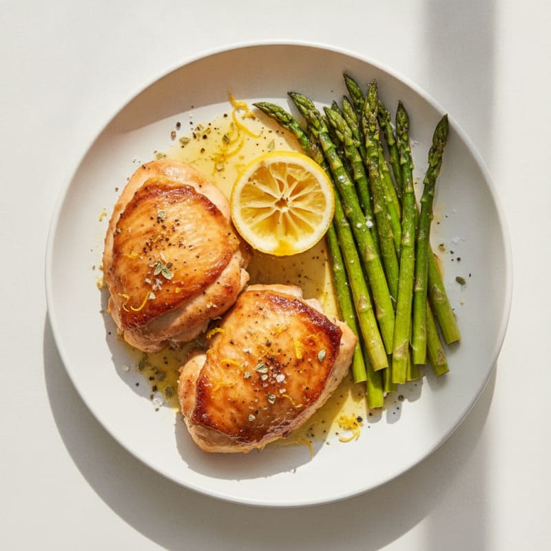 Lemon-Herb Roasted Chicken Thighs with Asparagus