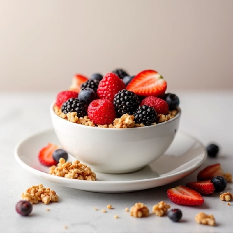 Greek Yogurt with Protein Powder and Fresh Berries