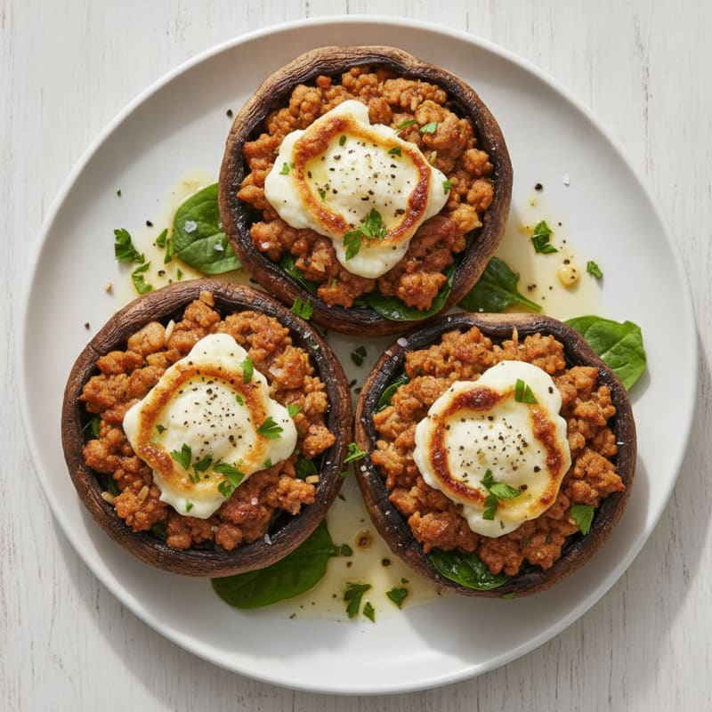 Goat Cheese Stuffed Portobello Mushrooms