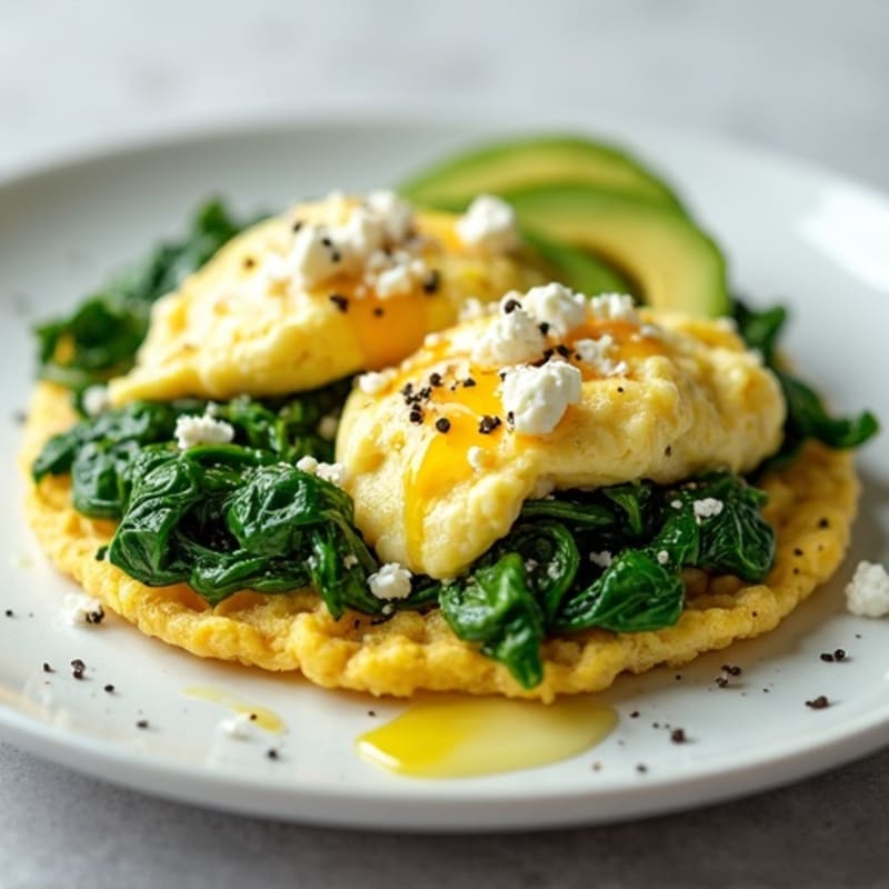 Scrambled Egg Whites with Sautéed Spinach and Feta