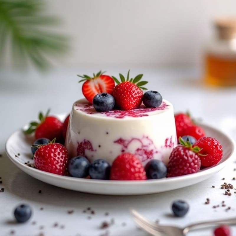 Silky Greek Yogurt Protein Pudding with Mixed Berries