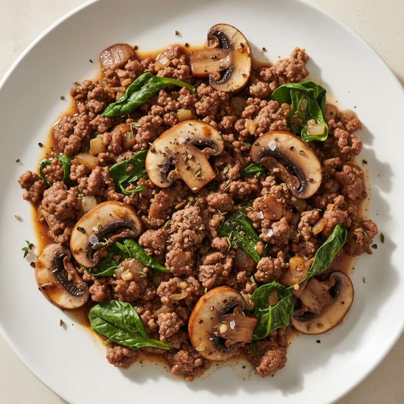 Savory Ground Beef and Mushroom Skillet