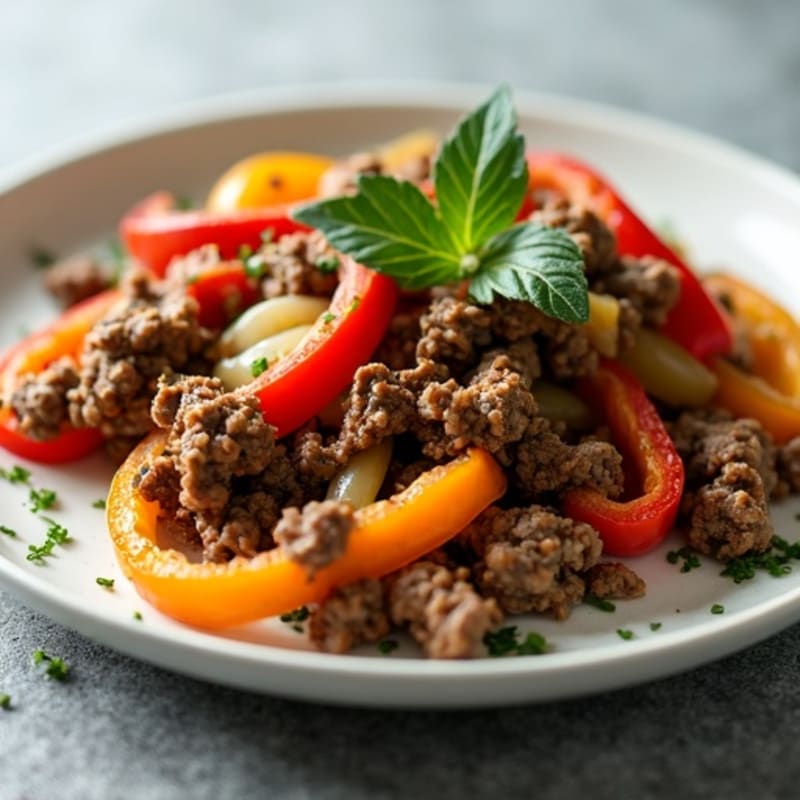 Herb-Seasoned Lean Ground Beef Skillet with Sweet Peppers