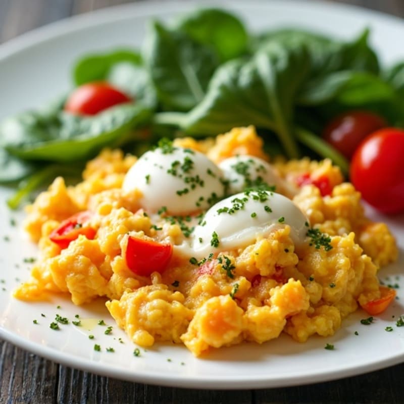 Fluffy Bell Pepper-Mozza Egg Scramble